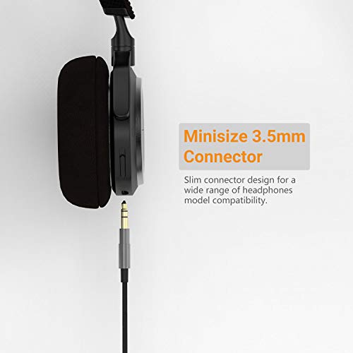Cubilux Right-Angled 3.5mm to 3.5mm Headphone Replacement Cable with Microphone Compatible with Sony WH-1000XM5/4/3/2 WH-XB910N/900N WH-CH910N/710N MDR-XB950BT/B1/N1, Beats Solo 3/2 Studio 3/2, 4 FT 4