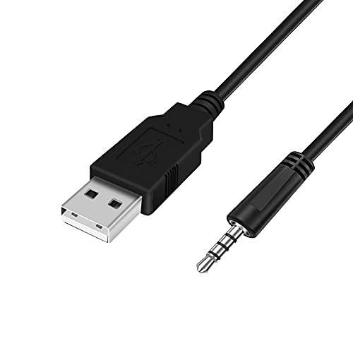 3.5mm Male AUX Audio Jack to USB 2.0 Male Charge Cable Adapter Headphone to USB Cord for Any Other Device with 3.5mm Port(3.3FT Black) 1