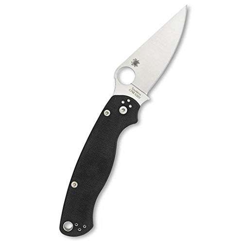 Spyderco Para Military 2 Signature Left-Handed Knife with 3.42" CPM S30V Steel Blade and Durable G-10 Handle - PlainEdge - C81GPLE2 1