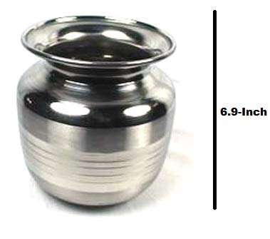 Pure Stainless Steel Heavy Gauge Lota/Kalash/Milk Pot Size - 10 Set of - 2 PCS (1100 ML) Silver 4
