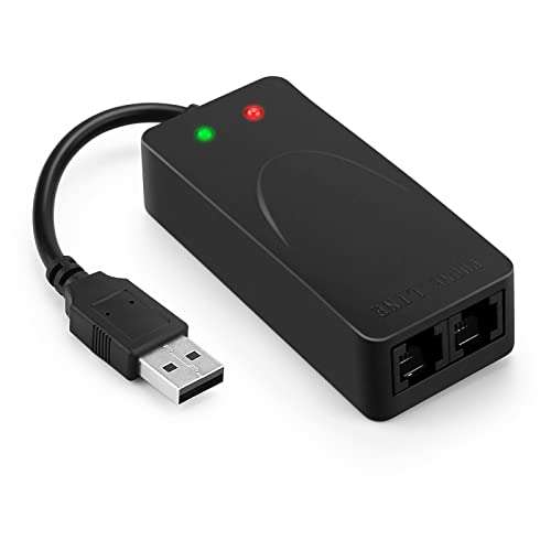 AGPtek External USB 2.0 3 in 1 Data Voice Dial Up Modem 56K V.92 V.90 CX93010 WIN7 Receive Send Fax on Computer with RJ11 Cable 2