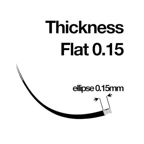 Ellipse Lashes 0.15mm Flat Thickness D Curl Length 12mm Eyelashes Extensions Single Size For Lash Extension(Ellipse,Flat0.15,D,12mm) 2