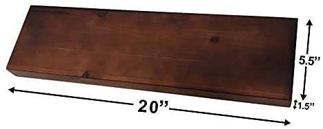 VM DECOR 20 Inch Floating Shelves for Wall Set of 3, Rustic Wall Mounted Ledge Shelf for Bathroom, Bedroom, Living Room 3