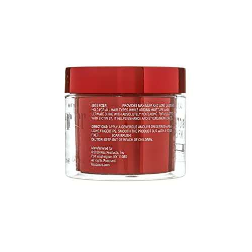 Kiss Products, Inc. Edge Fixer 24 Hour Maximum Hold Edge Wax No Flaking Biotin B7 Infused Hair Gel 3.38 US fl.oz (Acacia) 2