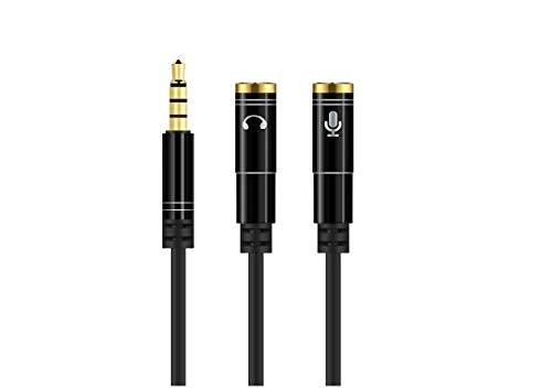 Anks Online 3.5mm Jack Headphone Mic Audio Y Splitter Cable 1 Male to 2 Female with Separate Headset/Microphone Adapter (Multicolor) 1