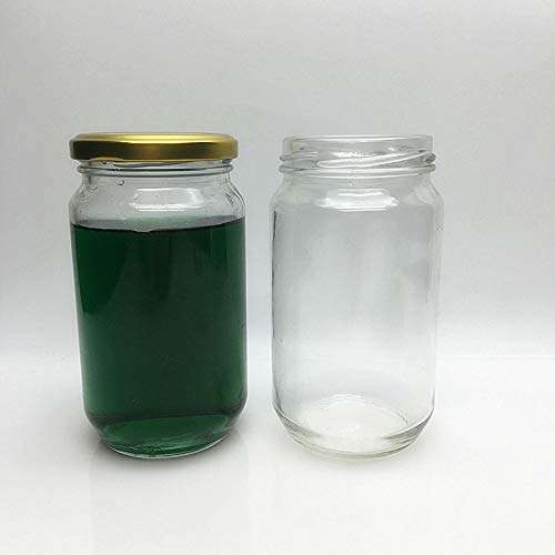 DCOR SHINEKitchen Storage Glass Jar with Rust Proof Air Tight Golden Cap, 400 GMS, Clear (2) 5
