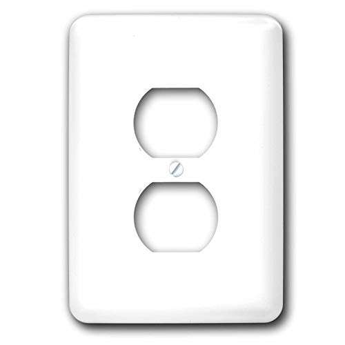 3dRose lsp_159881_6 Pure White Bright Colorless Plain Simple One Single Solid White Color 2 Plug Outlet Cover 1