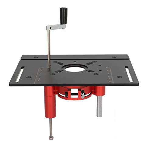 Router Table for S8-2 Model, Router Lift Dynamic Lifting System Kit Table Saw Insert Base Plate Aluminium Inverted Plate Router Table Insert Plate Router Lifts for Woodworking(Black) 1