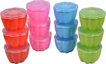 Kitchen Wrap Gift Item Fruits, Biscuits, Dry Fruit, Chocolates, Mouth Freshener, Candy, Pickle, Snacks Storage Container - 300 ml Plastic Grocery Container (Pack of 8) (Multicolor) 1