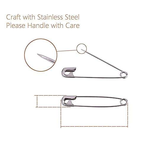 DIY Crafts CT-DIY-HI-52122 Extra Large 2" Safety Pins - Heavy Duty, Industrial Strength, Nickel Plated, Rust-Resistant Nickel Plated Steel 6