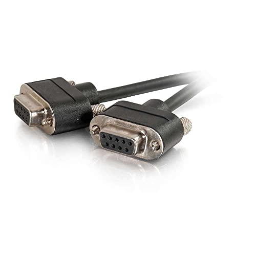 C2G Legrand in-Wall Modem Extension Cable, Black DB9 Null Modem Cable, 6 Foot RS232 Serial Modem Cable, CMG-Rated Female to Female in-Wall Null Modem Cable, 1 Count, 52175 1
