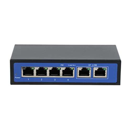 SHOPORA® 6 Port 10/100Mbps 4 Poe Port & 2 Uplink Power Over Ethernet Switch 4,5+/7,8- Support 12V 24V 48V | Enterprise Networking, Servers | Switches & Hubs | Network Switches 4