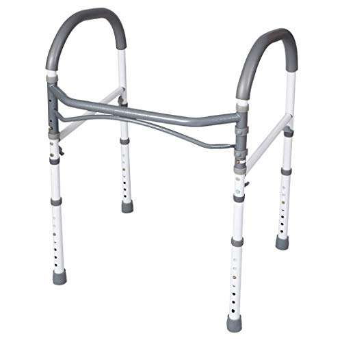 Carex Toilet Safety Rails, Adjustable and Detachable Toilet Safety Frame with Handles for Elderly, Handicap, or Disabled, Heavy-Duty Non-Slip Bathroom Grab Bar, with Padded Handles and Aluminum Frame 3