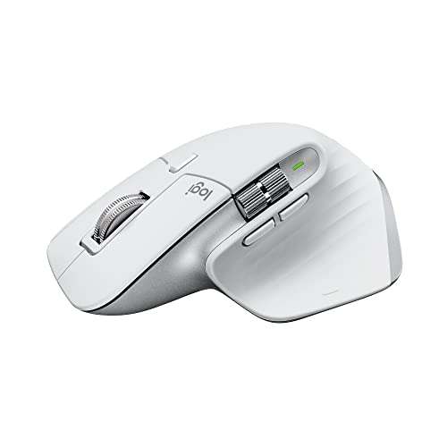 Logitech MX Master 3S for Mac - Wireless Bluetooth Mouse with Ultra-Fast Scrolling, Ergo, 8K DPI, Quiet Clicks, Track on Glass, Customization, USB-C, Apple, iPad - Pale Grey 1