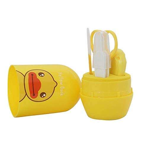 Little Fingers 4-in-1 Baby Grooming Kit/Nailcare kit for Newborn- Healthcare Daily Hygiene Set- Pack of 1 (Different Colors Available) (Yellow) 1