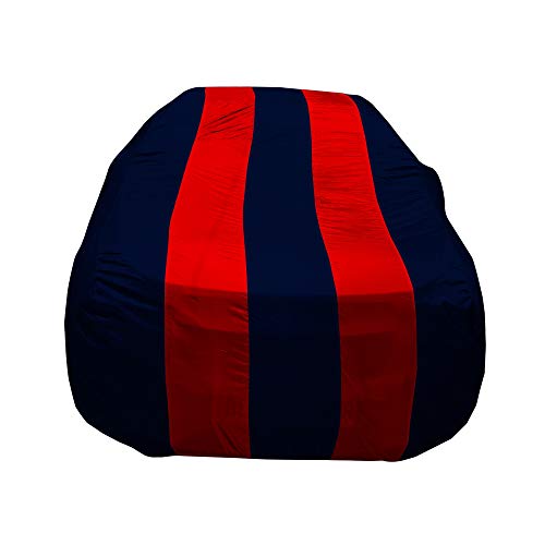 Auto Hub Car Cover Compatible Hyundai Verna Fluidic (Model : 2013-2017) with Mirror Pocket, Water Resistant, Triple Stitched, Verna Fluidic Car Cover- Navy-Red 6