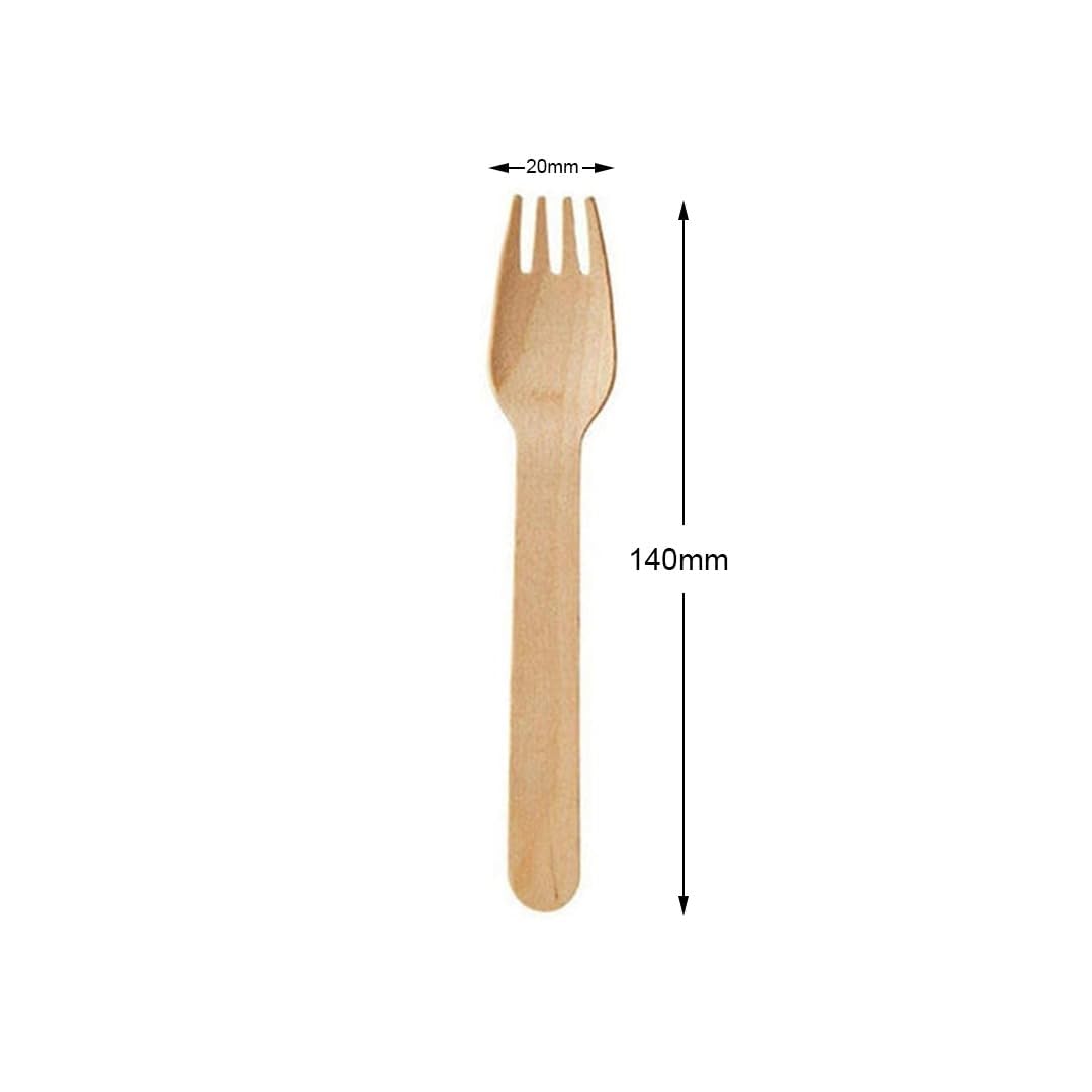 Ezee Wooden Disposable Dinner Fork 140 mm I Pack of 25 4