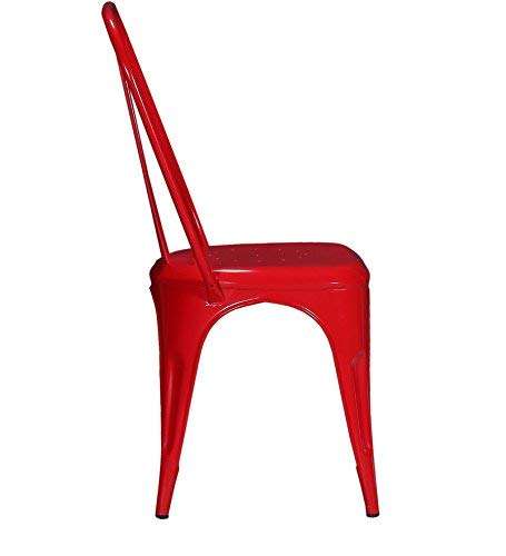 Casa Décor Tempest Metal Kitchen Restaurant/Bar/Cafe/Garden Chair (Red) 3