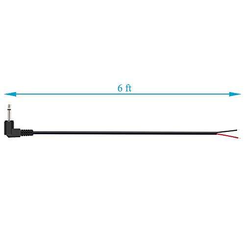 Fancasee 2-Pack 6FT 3.5mm 1/8 to Speaker Wire TS Mono Right Angle Male Plug to Bare Wire Pigtail 3.5mm Jack Connector Adapter Repair Audio Cable for Speaker, Trigger Cable 4