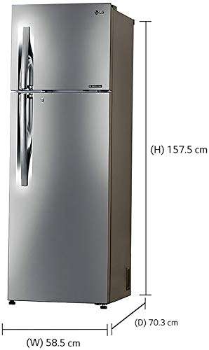 LG 284 L 2 Star Inverter Linear Frost-Free Double Door Refrigerator (GL-T302RPZU, Shiny Steel, Convertible) 3