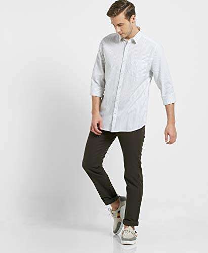 BARE LEISURE Men's Shirts (50013821399_White Large) 4