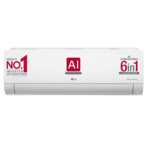 LG 1.5 Ton 3 Star AI DUAL Inverter Split AC (Copper, Super Convertible 6-in-1 Cooling, HD Filter with Anti-Virus Protection, 2023 Model, RS-Q19JNXE, White) 1