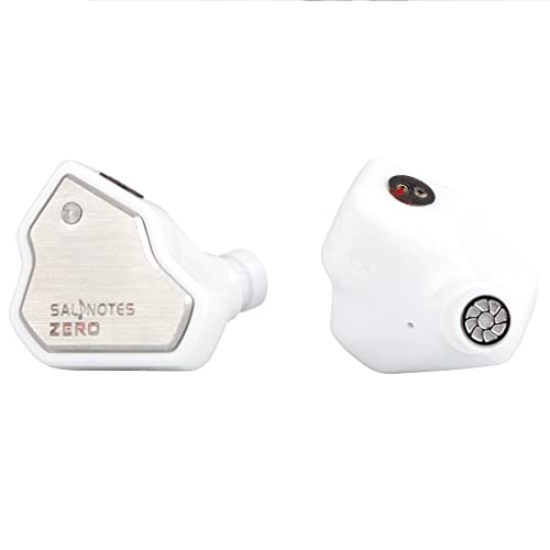 Concept Kart 7Hz Salnotes Zero Wired Iem Earphone, 10Mm Dynamic Driver|Metal Composite Diaphragm|Noise Isolation|In Ear Monitor Earbuds With Detachable Ofc Cable (White, 3.5Mm (No Mic)) 3