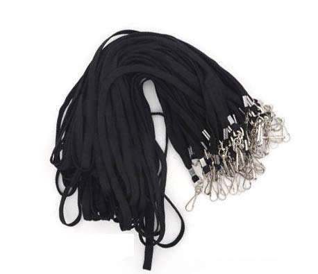 Signistics Neck Lanyard ID Card Ribbon Badge Holder Strip (Pack of 25 Pcs) (Black) 1