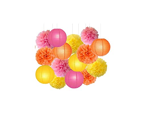 Theme My Party Theme My Party Combo Kit -"Twotti Fruity "Decoration Kit with Backdrop ,Balloons and Pom Pom /Lanterns" (7ft X 5ft) 6