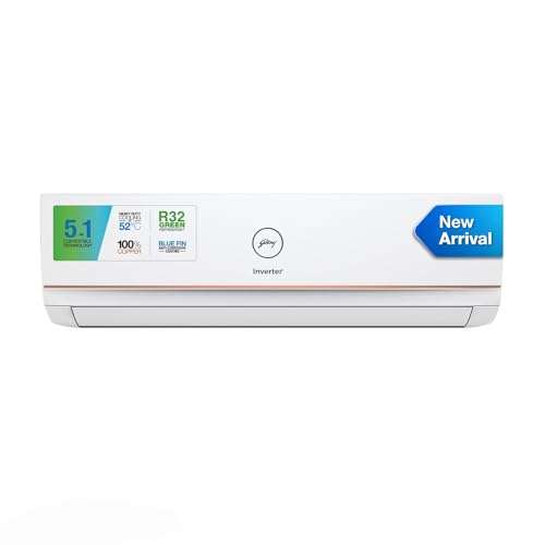 Godrej 1.5 Ton 5 Star, 5-In-1 Convertible, Inverter Split AC (Copper, Anti Dust Filter, 2023 Model, AC 1.5TR. SIC 18ITC5-WWA, White) 1
