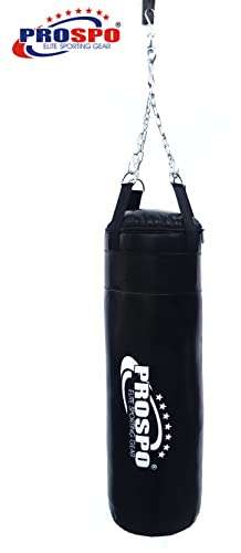 Prospo Synthetic Leather Heavy Bag with Chain and Hand-wrap, Boxing Wraps, Boxing Bag, Boxing Kit, Boxing Kit for Men, Boxing Heavy Punching Bag Filled, Boxing Heavy Bag Filled, Boxing Kit for Kids, Boxing Kit with Chain and Handwrap 108 Inch (24 Inch Filled) 6