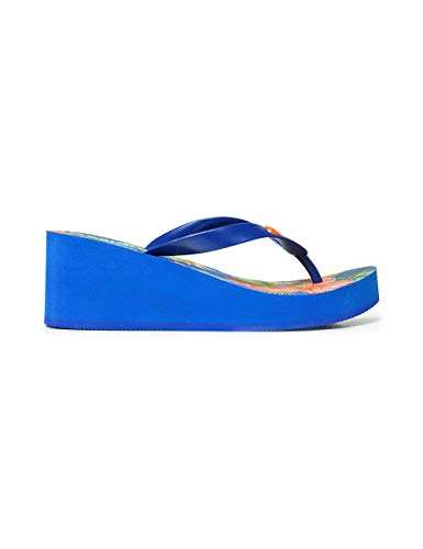 Desigual Women's Flip Flop Sandals Flip Flops , Blue Azul Lovely 99 , 8 US 3