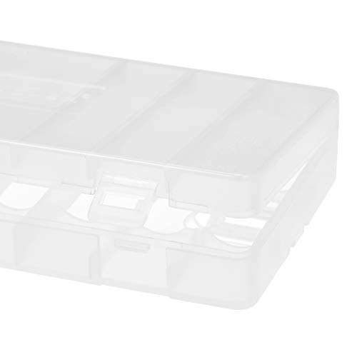 Honeytecs 1Pc Transparent AA Battery Storage Box Case Container Durable Plastic Battery Holder with Lid Holds 8 AA/AAA Batteries 2
