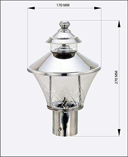 INVENTAA LED Outdoor gate Lights IP65 Certified Waterproof and Unbreakable SS Finish gate Light (Silver) Pack of 2 3