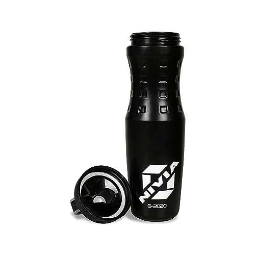 Nivia G 20-20 Sippers Water Bottles for Sports/Outdoors, Cycling Gym & Running Bottles for, Training, Exercise & Fitness, Light Weight, & Leakproof With Quick-Grip (740 ml, Pack of 1, Plastic, Black) 4