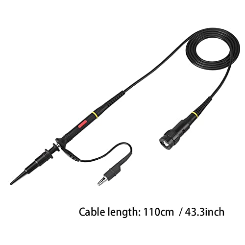 Oumefar High Sensitivity Premium Oscilloscope Scope Test Probe Clip BNC 200Mhz 10:1 and 1:1 Black Scope Test BNC End Probe with Accessory Kit for multimeter Pack of 2 4