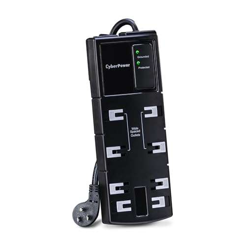 CyberPower CSB808 Essential Surge Protector, 1800J/125V, 8 Outlets, 8ft Power Cord 3
