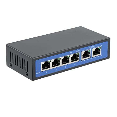 SHOPORA® 6 Port 10/100Mbps 4 Poe Port & 2 Uplink Power Over Ethernet Switch 4,5+/7,8- Support 12V 24V 48V | Enterprise Networking, Servers | Switches & Hubs | Network Switches 2