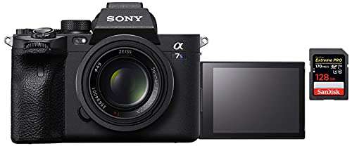 Sony Alpha ILCE-7S III Full-Frame Mirrorless Camera Body - Black + SanDisk 128GB Extreme Pro SDXC UHS-I Card - C10, U3, V30, 4K UHD, SD Card, 2X Optical Zoom 1