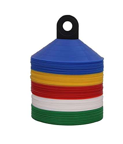 AS Plastic Space Marker Agility Soccer Cones for Training, Football, Kids, Sports, Field Cone Markers, Cones for Football with Stand - 2 Inch Space Marker Cones (Multicolor) (20) 2