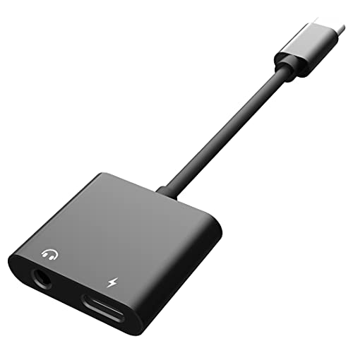 USB C to 3.5mm Headphone Jack Adapter,PD/QC Fast Charge,Wingstek Type-C Audio Earphone Aux Splitter,Work for iPad Pro/Air4/mini6,Samsung Galaxy S21/S20/Ultra/Note 20/10+Plus, Pixel 5/4/3/2 XL, Black 1