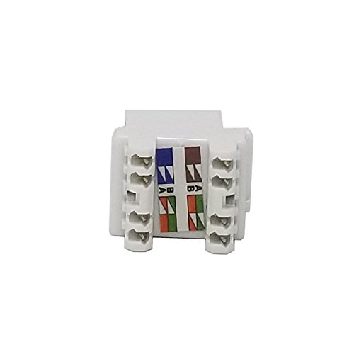 LOGICO 25 Pack lot Keystone Jack Cat6 White Network Ethernet 110 Punchdown 8P8C 180° 5