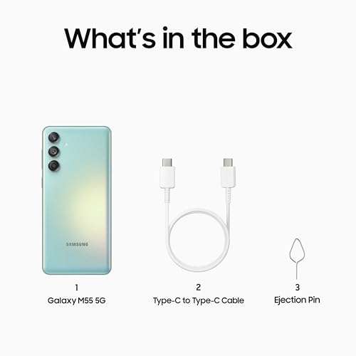 Samsung Galaxy M55 5G (Light Green,8GB RAM,128GB Storage) | 50MP Triple Cam| 5000mAh Battery| Snapdragon 7 Gen 1 | 4 Gen. OS Upgrade & 5 Year Security Update| Super AMOLED+ Display| Without Charger 6