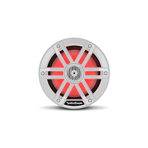 Rockford Fosgate M1-65 Color Optix 6.5” 2-Way Coaxial Multicolor LED Lighted Marine Speakers - White (Pair) 2