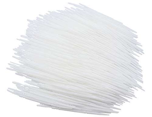 LBY Plastic Toothpicks, Interdental Toothpicks with Brush and Flat Rhombus Tips, Home Teeth Cleaning Tool, Plastic (White) (Pack of 500) 3