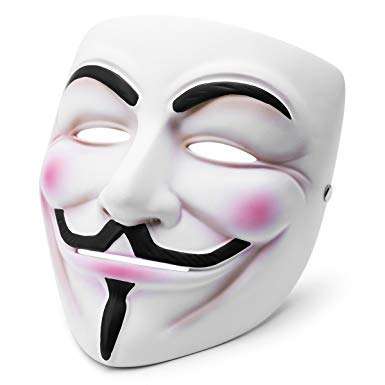 Fancydresswale V for Vendetta Mask Guy Fawkes Halloween Masquerade Party Face March Protest (Set of 2) 1