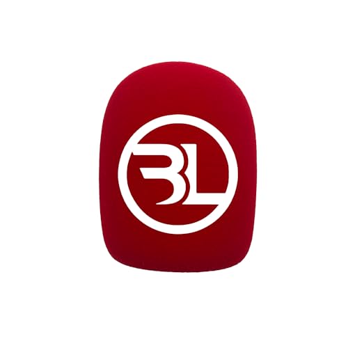 Customized Flocking Handheld Microphone Round Sponge Printing Logo Covers Mic Windscreen Foam Windshield For TV Stations Reporters Interview (Red) 1