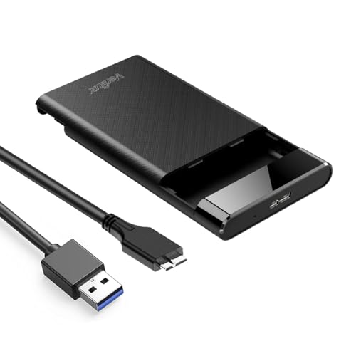 Zeitel® 2.5 External Hard Disk Case USB 3.0 for 2.5 Inch SSD & HDD 7mm/9.5mm, HDD Case USB 3.0 to SATA 2.5 inch Tool-Free Installation External Hard Drive Enclosure Hard Disk HDD SSD Case 1