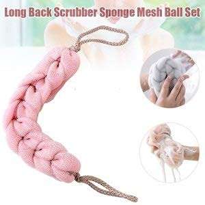 Wizme 2 Pcs Back Scrubber Bath Mesh Sponge Exfoliating Body Brush Wash Nylon Puff Spa Pack of 1 (Colour May Vary) (m3) 4