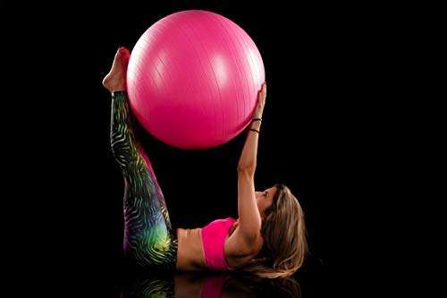 SONIQE Inflatable Gym Ball with Foot Pump for Total Body Fitness, Abdominal Toner (Multi Colour) 4